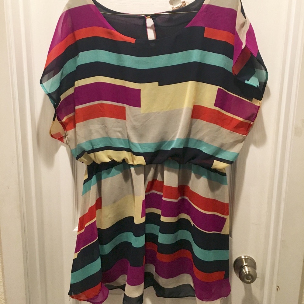 Cute and colorful plus sized mini dress